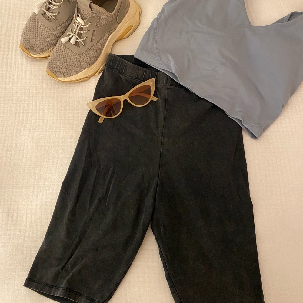 Zara Charcoal Gray Biker Shorts